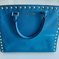 Turquoise Michael Kors Selma Studded Handbag