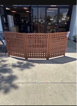 New Wood 3-Panel Outdoor Air Conditioner Fence Screen In Brown