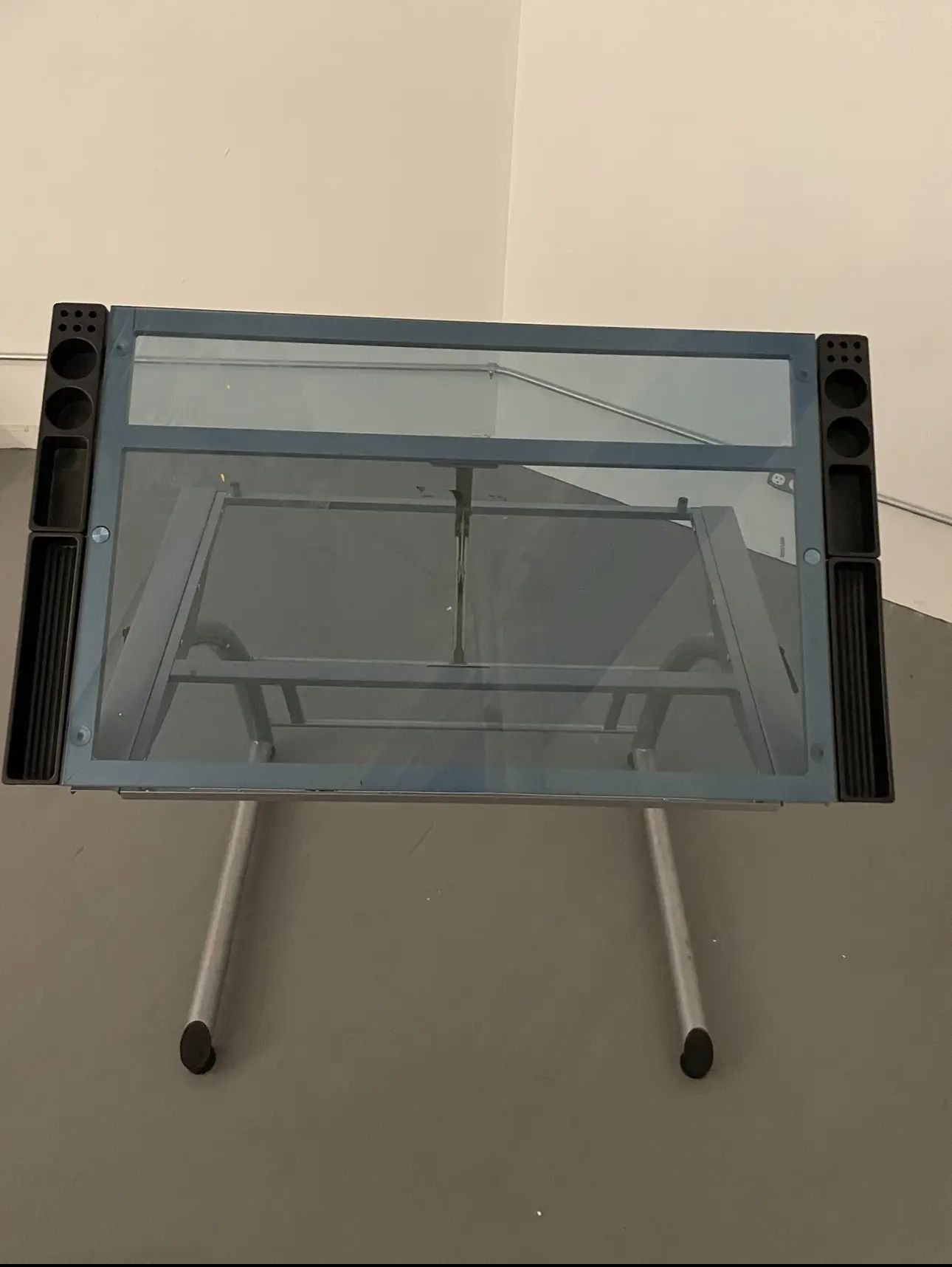 Adjustable Glass Drawing Table w/ Storage Trays