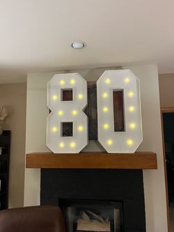 Extra Large “80” or “8” Number Decor