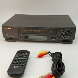 Hitachi  VCR with Remote And A/V Cable. Works Fine!