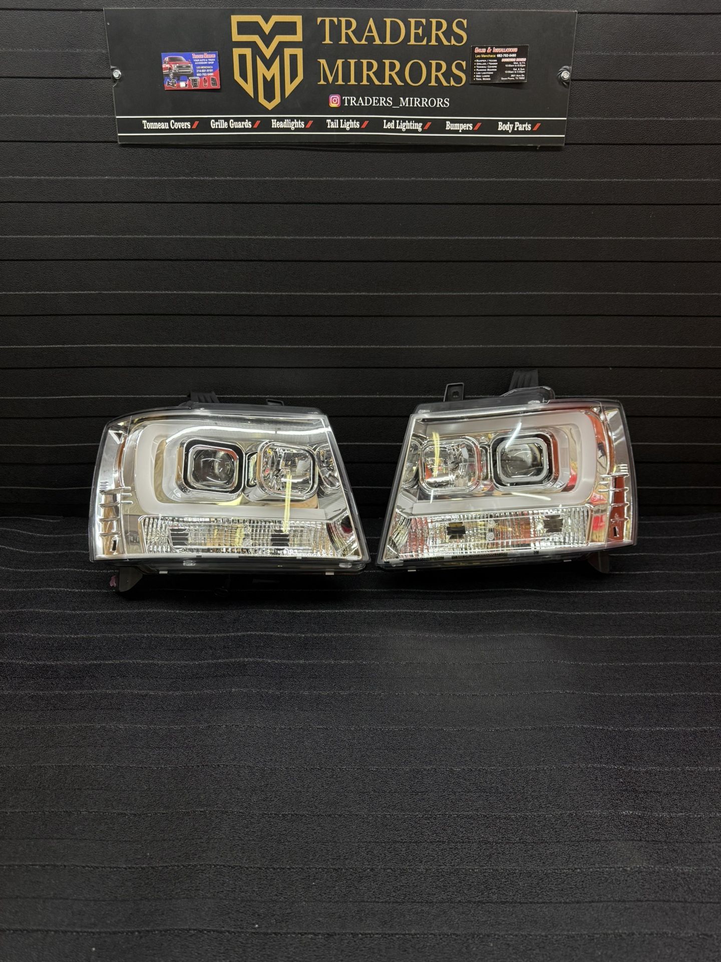 2007 - 2014 Chevy Tahoe Headlights Chrome LED NEW