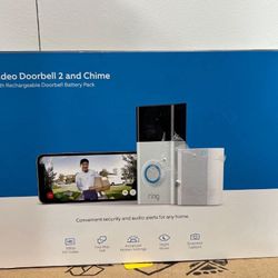 New Ring Video Doorbell 2 and Chime (Gen 2) - 1080p HD Wi-Fi Video