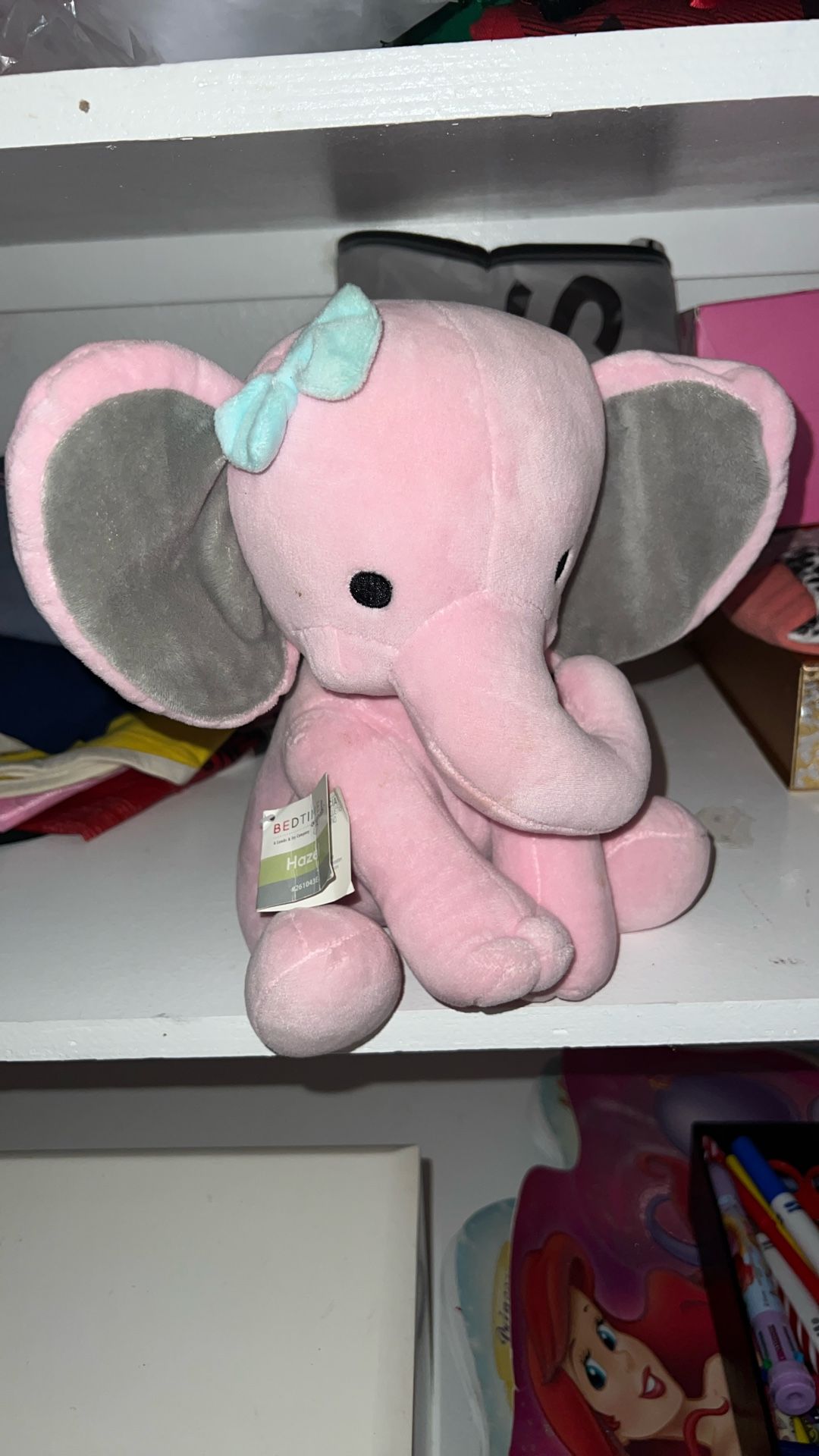 Baby Elephant with Tag & Rattle Plush $10