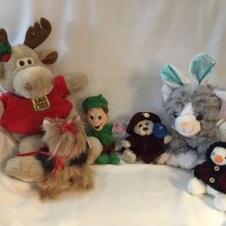 Assortment Of Plushies.   Toys.   All Have Tags But The Moose And The Little White Bird   Price Is For All.         Non-smoking Home 