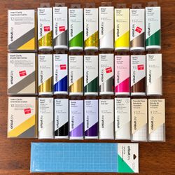Huge Cricut Joy Materials Destash Lot – 22 Rolls Smart Vinyl, Iron-On, Insert Cards, Mat
