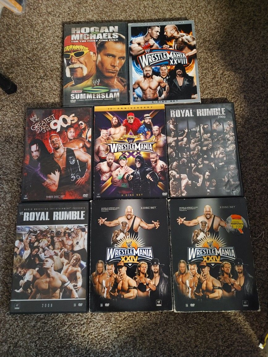 WWF WWE WCW Wrestlemania DVDs