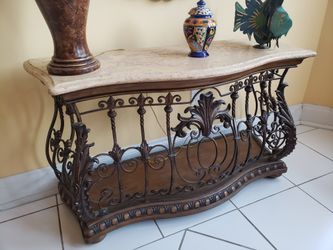 Console table with mirror