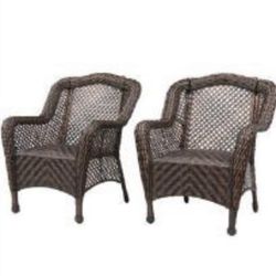 Brand New Set Of 2 Patio Chairs With Built In Cushions In The Box Unbuilt 