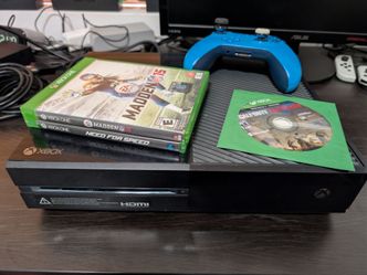 Microsoft Xbox One Console with Blue Controller and 3 Games