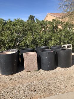 Concrete trash can, I have 2 big 150.00 each, 4 medium 125.00 each, and 2 small 100.00 each