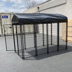 (New) $230 Large Heavy Duty Dog CagePet  Crate Kennel with Cover 8x4x6 FT 