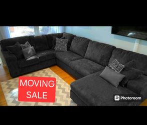 Gray Sectional Couch Sofa with Chaise