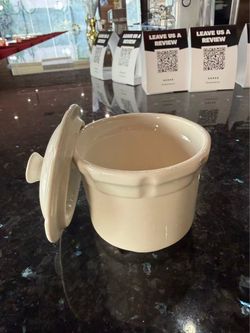 Cream Ceramic Canister with Lid