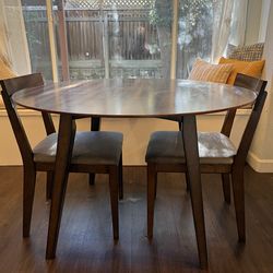 Beautiful midcentury table and 2 cushiomed chairs