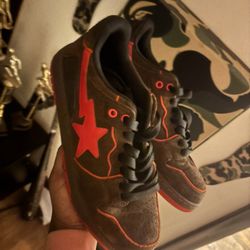 Red And Brown Bape Shoes
