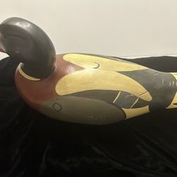 Hand Carved Wooden Duck For Bass Shops