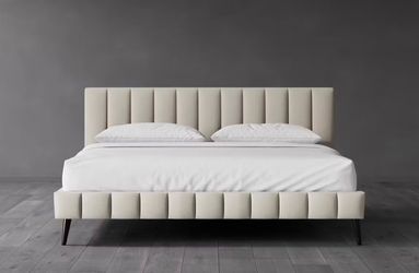 Brand New Luxury Saatva Valencia Queen Bed Frame Linen