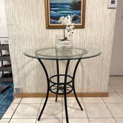 Bar Table Glass Top With Out Stool High Table