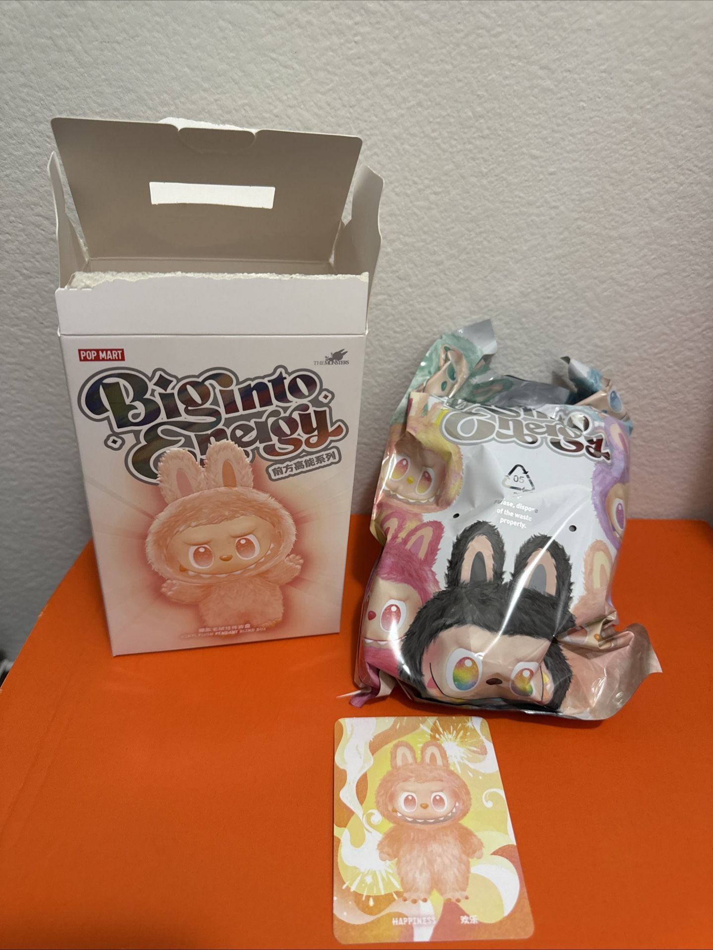 POPMART - Authentic Labubu The Monster Big Into Energy Plush - Happiness