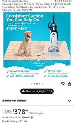 Visit the Simplicity Store 5.0 5.0 out of 5 stars (7) Simplicity Vacuums Allergy Pet Bundle | Bags & Filter Set Bundle | Upholstery Tool Bagged Vacuum