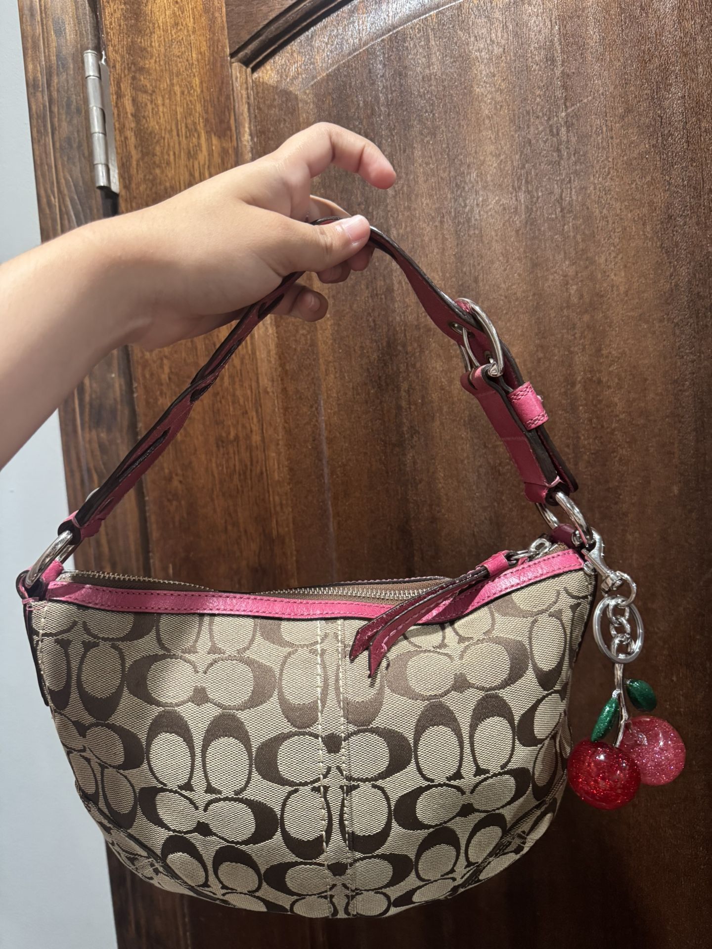 Vintage Pink Coach Shoulder Bag