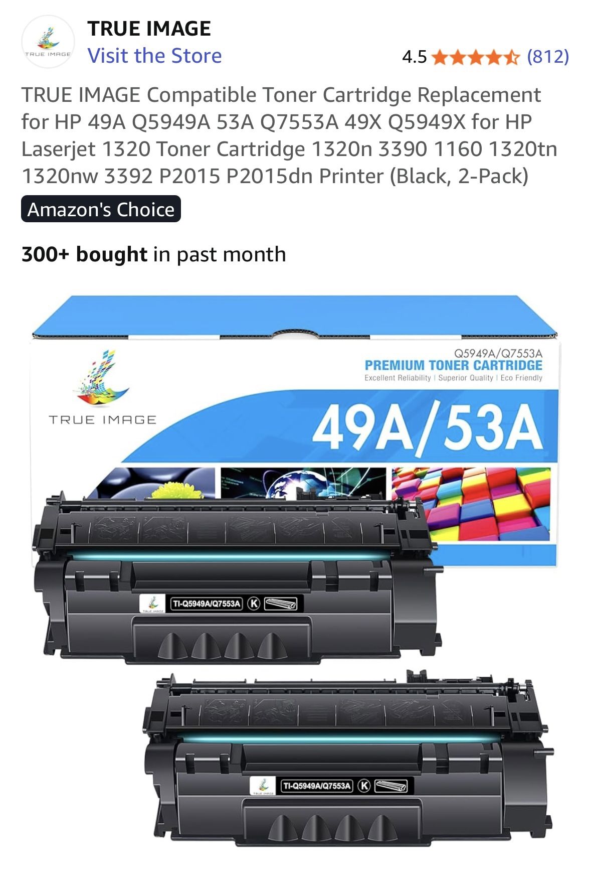 Toner Cartridge For Hp Printer, Black , 2 Pack 