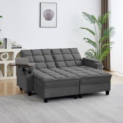 #394AB-70.9" Chaise Lounge Chair Indoor, Oversized Boucle Upholstered Sofa Bed, Adjustable Backrest Deep Seat Reading Chair, Sofas Couches for Living 
