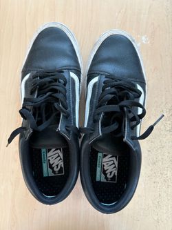 Vans Low-Top Sneakers Black Leather Size 10