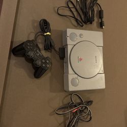 Vintage Original SONY PLAYSTATION PS1 Console + Black Controller Cords SCPH-5501