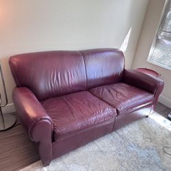 Red leather couch