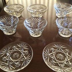 Vintage 7 pcs Anchor Hocking Starburst Star of David Prescut EAPC Lot