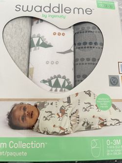 NEW, never open SWADDLE ME 3 -pack Monogram Collection, 0-3 mo