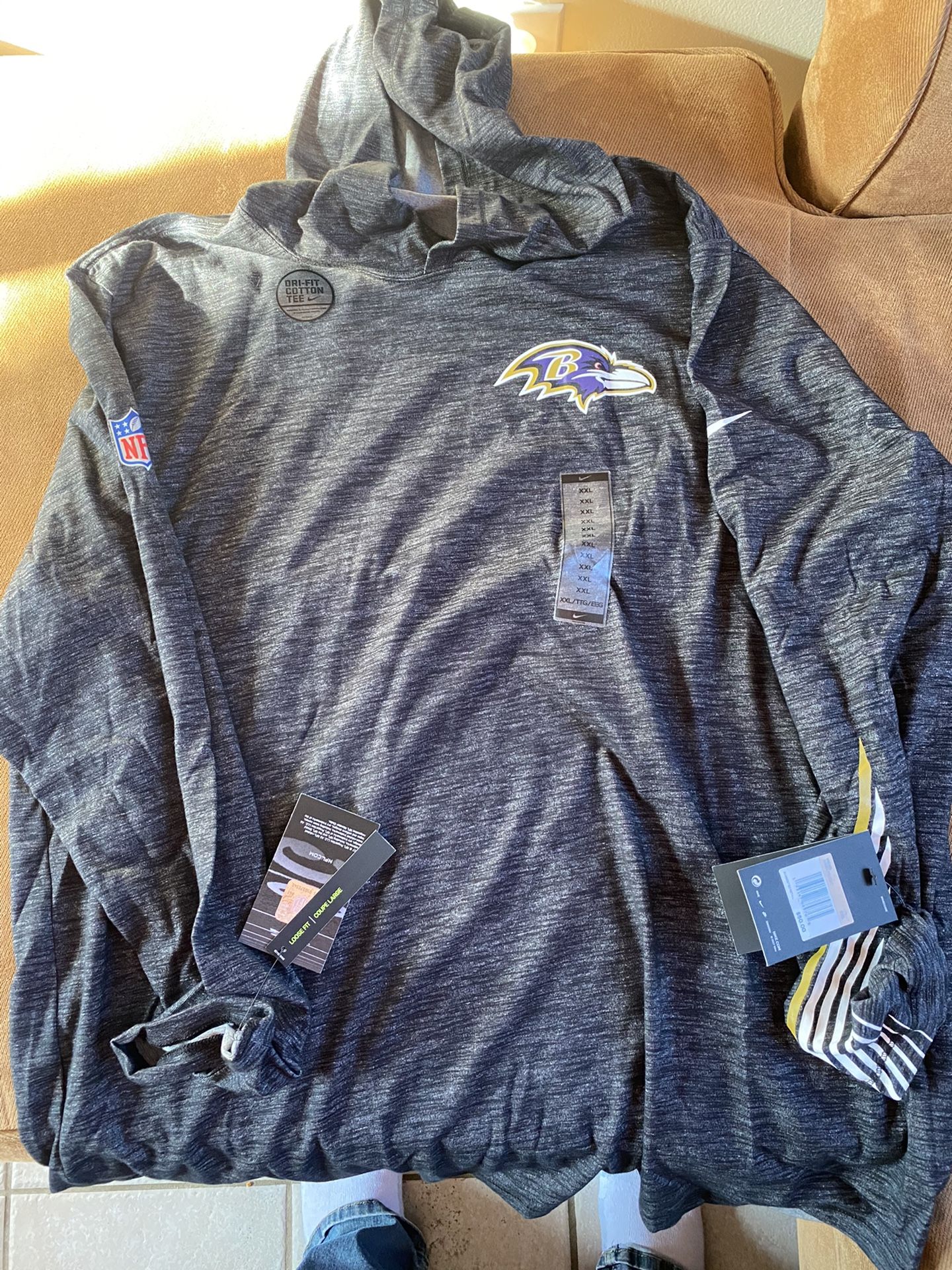 NWT NIKE NFL RAVENS DRIFIT HOODIE XXL