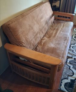Beautiful Wood Futon Couch - Bed