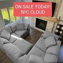 Grey Cloud Modular Sectional Couch Sofa 