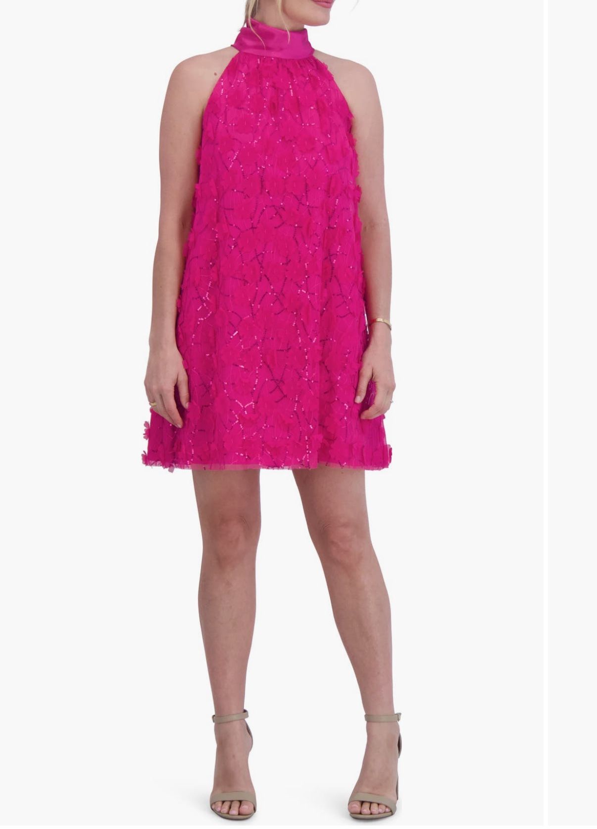 Eliza J Sequin Dress - Pink Sparkles Size 8 And 10