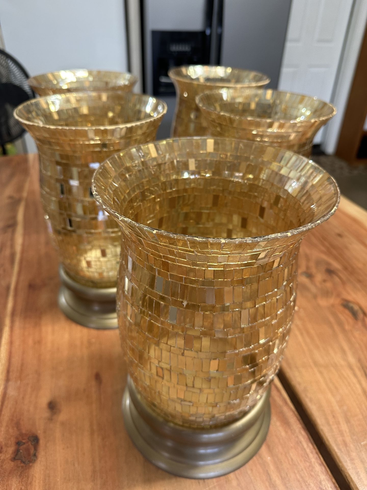 Beautiful Set of 5 Vase Candle Holder 12.5”H x 8”D