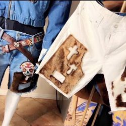 Double Knee Jeans Short Size 36