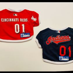 Indians & Cincinnati Reds Baseball Dog Jerseys