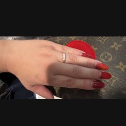 Engagement/Anniversary 14K White Gold 3 Small Diamonds 