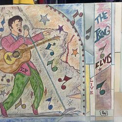 Elvis Drawing On Canvas