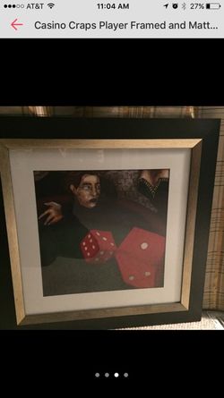 Craps casino framed picture.