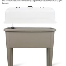 Dexceder 13.2 Gallon Self Watering Raised Garden Bed with Ventilation Transparent Lid Greenhouse, Deepen Vegetable Flower Box Planter Pot with Removeb