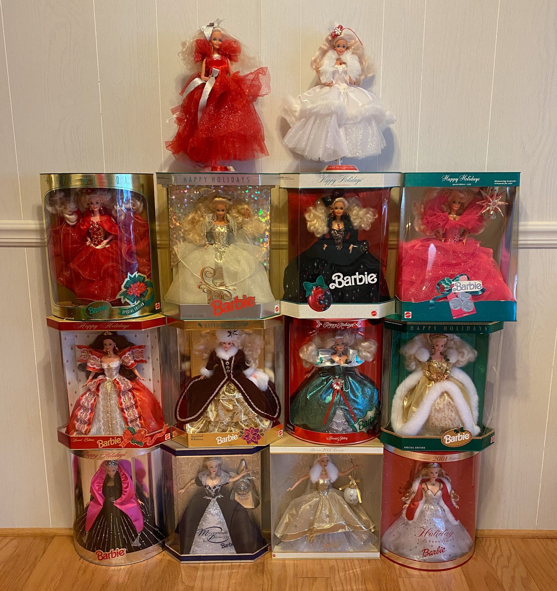 Happy Holiday Barbies 1988-2001 Plus Extra Special Edition Barbies