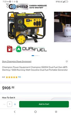 5500 champion genarator dual fuel