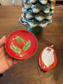 VTG MCM c1960’s Enameled Christmas Trinket D