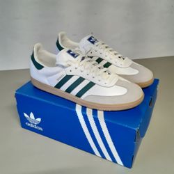 Adidas size 11 Samba OG Cloud White Collegiate Green Gum 