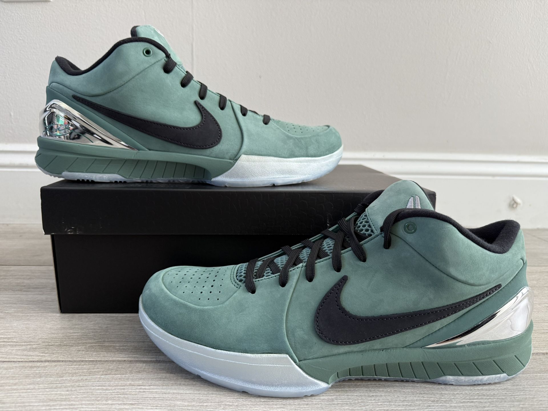 Men's Nike Zoom Kobe 4 Protro Girl Dad FQ3545-300 Bicoastal Black Metallic Silver Size 12 Shoes NEW w/ Box