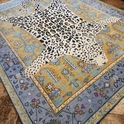 Anthropologie Leopard Motif Rug 8x10